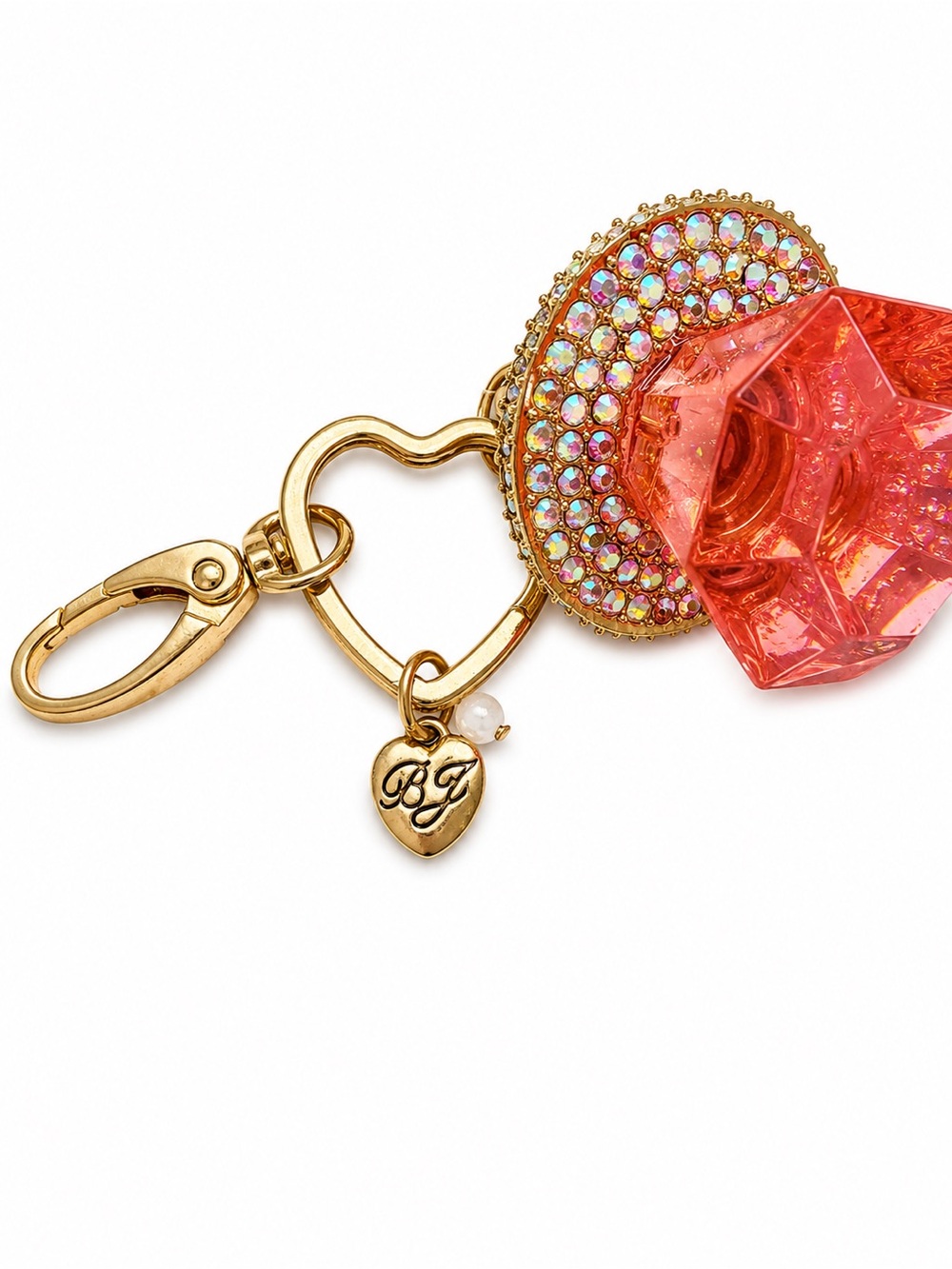 Betsey Johnson Rhinestone Gem Keychain / Bag Charm - Picture 2 of 2